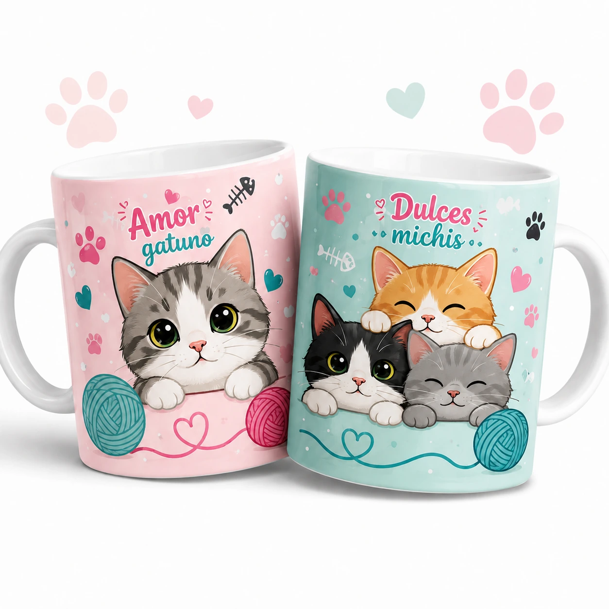 Mug Gatos Amor Gatuno Y Dulces Michis · Mascotas