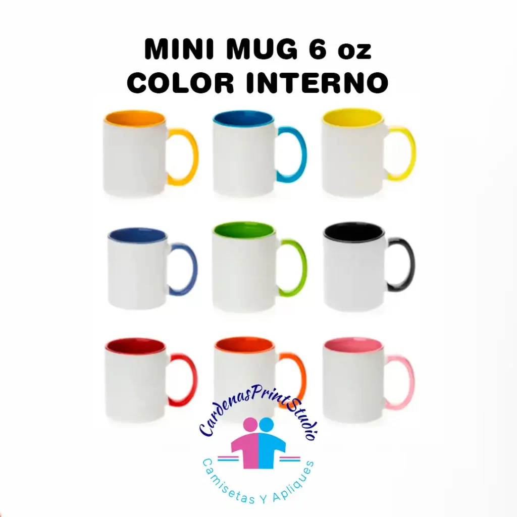 Mugs Blancos 6 onzas color interno