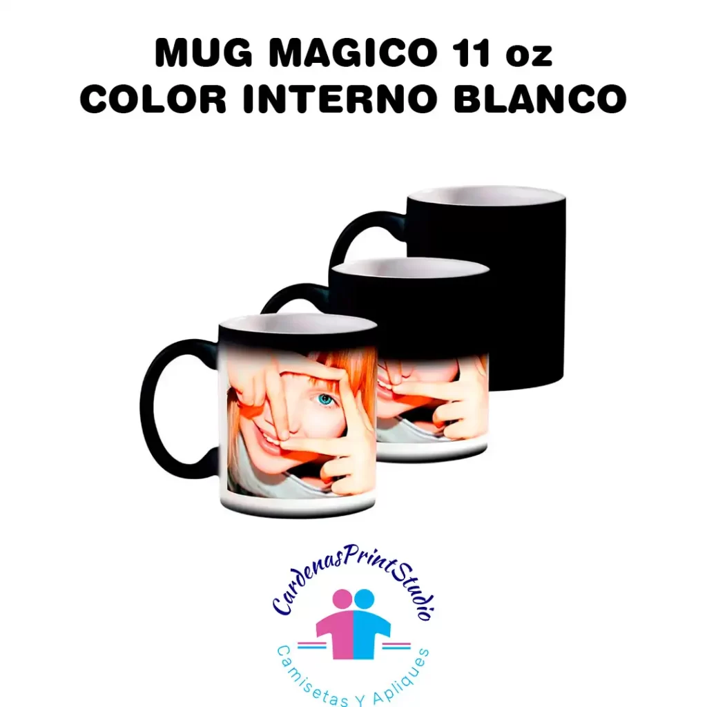 Mug magico 11 onzas color blanco interno
